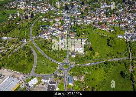 Aerial view, local view Boele, Boeler Markt, Philipp-Nicolai-Kirche, St ...