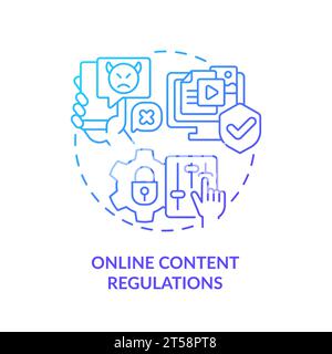 Thin line gradient icon online content regulations concept Stock Vector