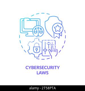 Thin line gradient icon cybersecurity laws concept Stock Vector