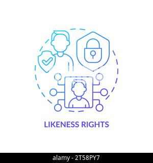 Thin line gradient icon likeness rights concept Stock Vector