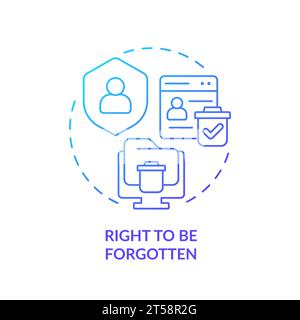 Thin line gradient icon right to be forgotten concept Stock Vector