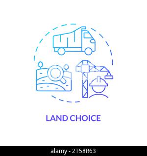 2D thin line gradient icon land choice concept Stock Vector