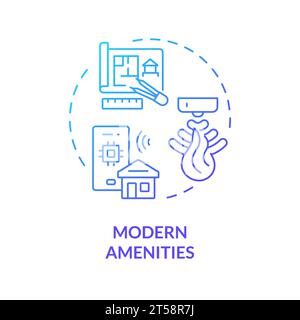 2D thin line gradient icon modern amenities concept Stock Vector