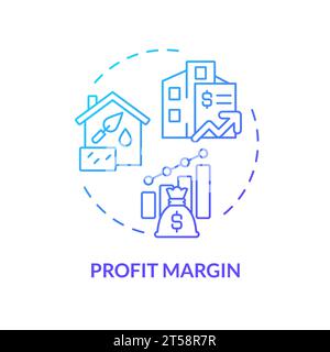 2D thin line gradient icon profit margin concept Stock Vector