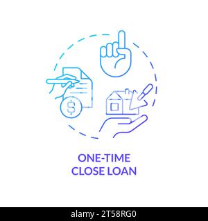 2D thin line gradient icon one time close loan concept Stock Vector