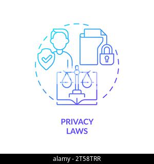 Thin line gradient icon privacy laws concept Stock Vector