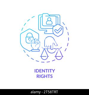Thin line gradient icon identity rights concept Stock Vector