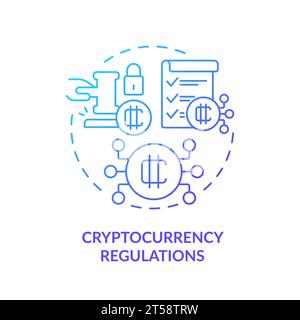 Thin line gradient icon cryptocurrency regulations concept Stock Vector