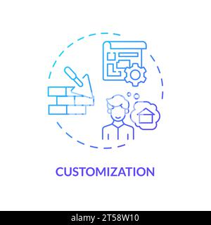 2D thin line gradient icon customization concept Stock Vector