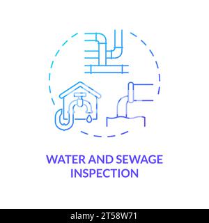 Thin line gradient icon water and sewage inspection concept Stock Vector