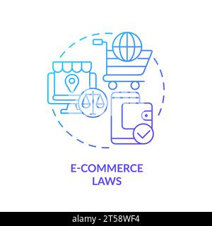 Thin line gradient icon e-commerce laws concept Stock Vector