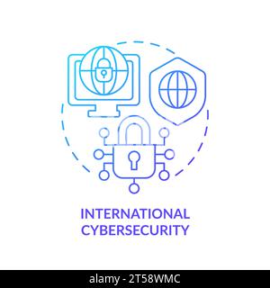 Thin line gradient icon international cybersecurity concept Stock Vector
