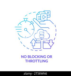 Thin line gradient icon no blocking or throttling concept Stock Vector