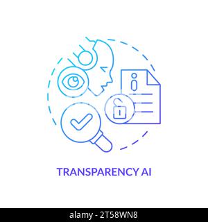 Thin line gradient icon transparency AI concept Stock Vector