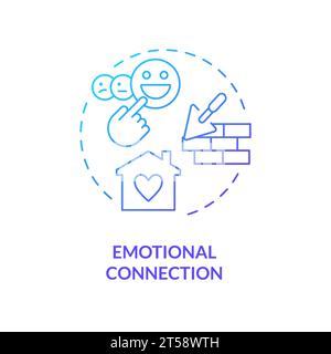 2D thin line gradient icon emotional connection concept Stock Vector