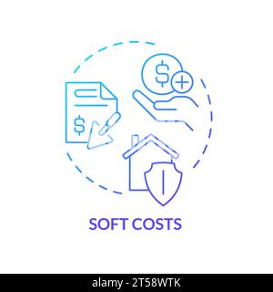 2D thin line gradient icon soft costs concept Stock Vector