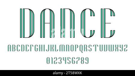 Set of alphabets font letters and numbers modern abstract design vector illustration Stock Vector