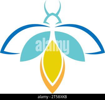 Firefly, fireflies logo design illustration Stock Vector