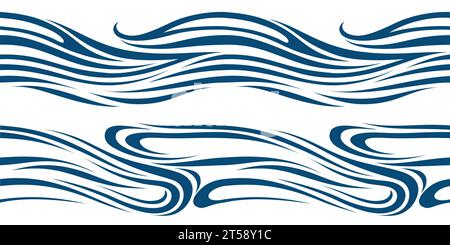 Seamless wavy curve wave free form Stock Vector