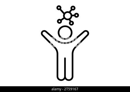 humanoid icon. people with network. icon related to affiliate intelligence, device, computer technology. line icon style. simple vector design editabl Stock Vector