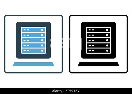 server rack icon. icon related to device, computer technology. solid icon style. simple vector design editable Stock Vector