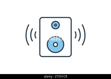 sound box icon. icon related to device, multimedia, music. flat line icon style. simple vector design editable Stock Vector