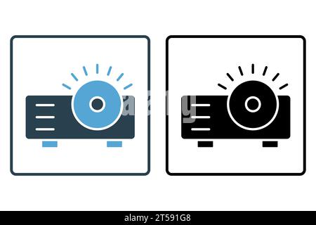 projector icon. icon related to device, computer technology. solid icon style. simple vector design editable Stock Vector