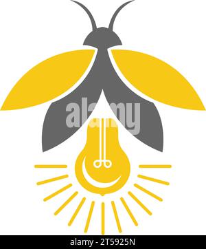 Firefly, fireflies logo design illustration Stock Vector