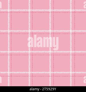 Pastel tablecloth gingham Vector Seamless Pattern. hand drawn doodle checker background. Cottagecore Garden design. Homestead Farmhouse Summer Graphic Stock Vector