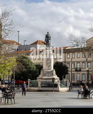 Monument to King Dom Pedro V in Praca da Batalha, Porto, Portugal on 19 October 2023 Stock Photo