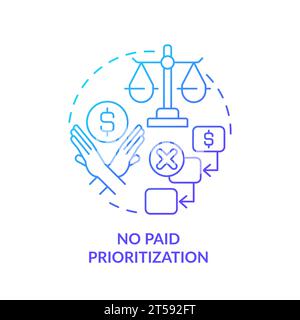 Thin line gradient icon no paid prioritization concept Stock Vector