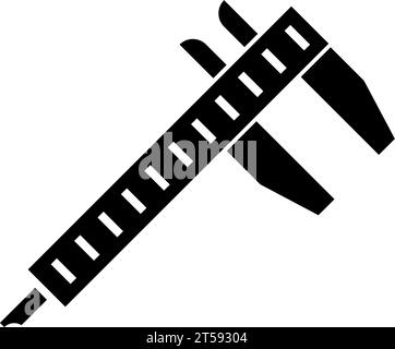 Measuring Vernier Calliper, Calipers Measure Tool. Flat Vector Icon illustration. Simple black symbol on white background. Measuring Vernier Calliper Stock Vector