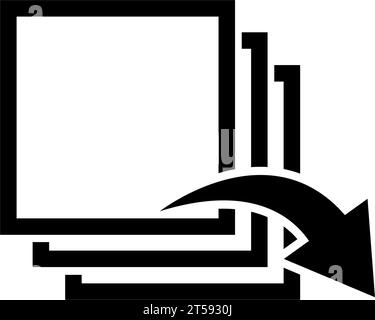 Material absorption, Layers Move Back. Flat Vector Icon illustration. Simple black symbol on white background. Material absorption, Layers Move Back s Stock Vector