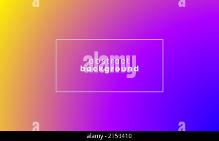 Abstract yellow, purple, blue gradient background. Vibrant illustration template. Stock Vector