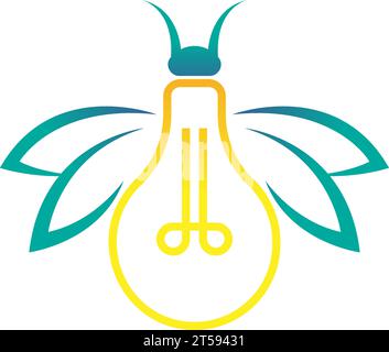 Firefly, fireflies logo design illustration Stock Vector