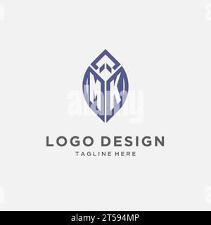 MK monogram initial logo with clean modern shield icon design ...