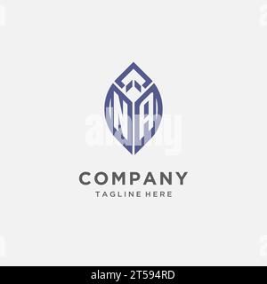 NA logo with leaf shape, clean and modern monogram initial logo design vector graphic Stock Vector