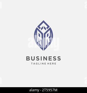 RR logo with leaf shape, clean and modern monogram initial logo design vector graphic Stock Vector