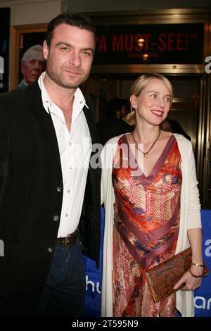 Liev Schreiber and Naomi Watts attend the opening night performance of 'Frost/Nixon' at the Bernard B. Jacobs Theatre in New York City on April 22, 2007.  Photo Credit: Henry McGee/MediaPunch Stock Photo