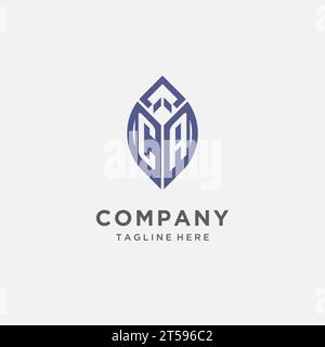 CA logo with leaf shape, clean and modern monogram initial logo design vector graphic Stock Vector