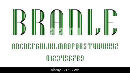 Set of alphabets font letters and numbers modern abstract design vector illustration Stock Vector