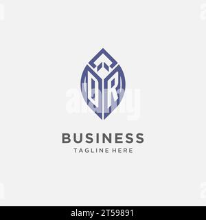 DR logo with leaf shape, clean and modern monogram initial logo design vector graphic Stock Vector