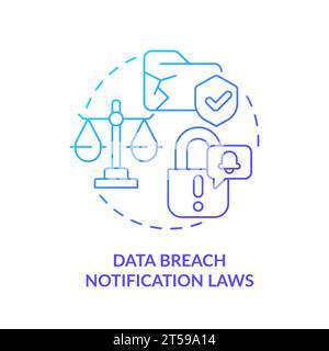 Thin gradient icon data breach notifications law concept Stock Vector