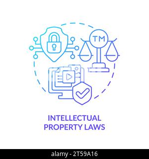 Thin line gradient icon intellectual property laws concept Stock Vector