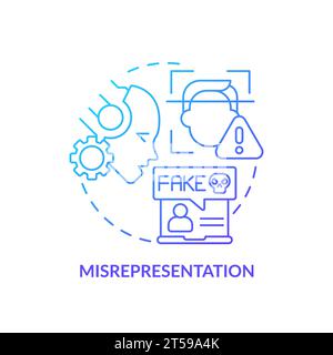 Thin line gradient icon misrepresentation concept Stock Vector