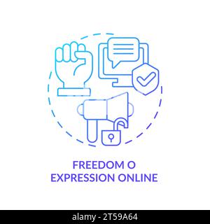 Thin line gradient icon freedom of expression online concept Stock Vector