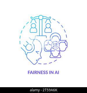 Thin line gradient icon fairness in AI concept Stock Vector