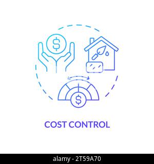 2D thin line gradient icon cost control concept Stock Vector