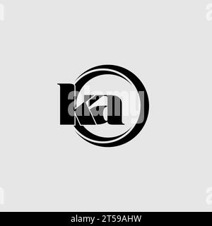 Letters KA simple circle linked line logo vector graphic Stock Vector