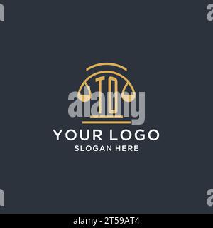 WE initial with scale of justice logo design template, luxury law and ...